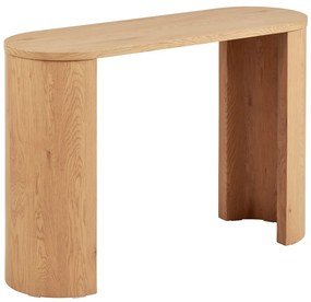 Masă consolă în culoare naturală cu aspect de lemn de stejar 38x114 cm Bibione – House Nordic
