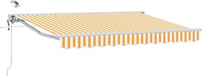 vidaXL Cort electric retractabil Galben și alb 3,5 x 2,5 m