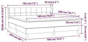 Pat box spring cu saltea, gri inchis, 180x200 cm, textil Morke gra, 180 x 200 cm, Cu blocuri patrate