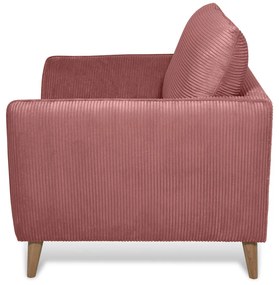 Fotoliu roz cu tapițerie din catifea reiată Paris – Scandic