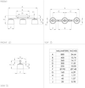 Lustră aplicată MARIEL 3xE27/40W/230V Eglo 900361