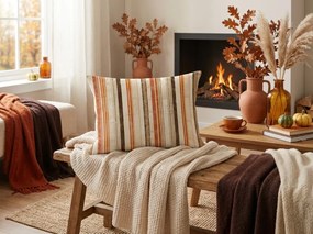 Fata de perna din flanel LEAVES & STRIPES 50x70 cm, colorat