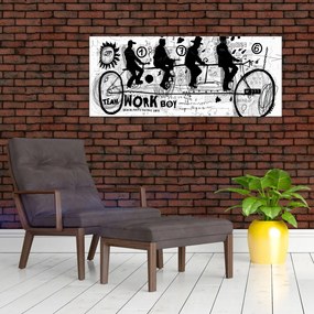 Tablou - Munca în echipă, ciclism (120x50 cm)