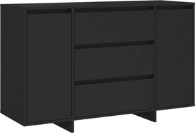 vidaXL Servantă cu 3 sertare, negru, 120x41x75 cm, PAL
