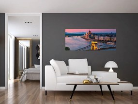 Tablou - Panorama orașului Budapesta, Ungaria (120x50 cm)
