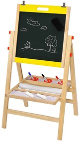 Tablă de desen din lemn 3 în 1 pentru copii