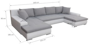Supermobel Canapea in forma de U LATINO, 350x80x185, sawana 21/soft 17