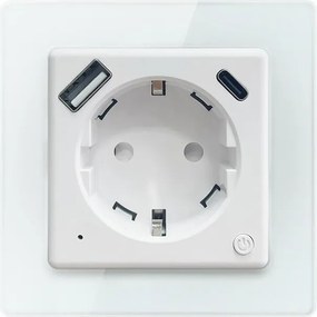 Immax NEO 07552L - Priză inteligentă de tip F 16A/230V + 1xUSB-A+1xUSB C PD 20W
