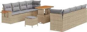 vidaXL Set de canapele pentru grădină 12 pcs Beige și gri deschis