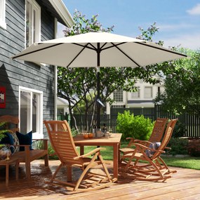 Outsunny Umbrelă de soare 270 cm articulată Umbrelă pentru balcon cu manivelă UV 50+ Umbrelă de grădină Alb-crem | Aosom Romania