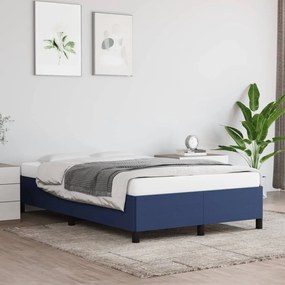 347056 vidaXL Cadru de pat, albastru, 120 x 200 cm, material textil