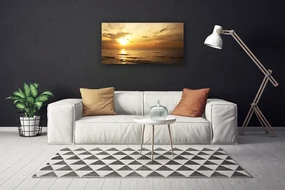 Tablou pe panza canvas Marea Peisaj Galben Gri