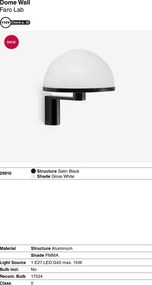Aplica de perete neagra design minimalist DOME