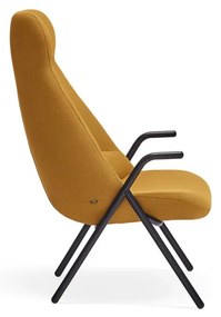 Fotoliu Teulat Dins, înălțime 114 cm, galben