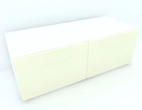Armonia Comoda alba cu 2 usi cu sistem &quot;PUSH TO OPEN&quot; fronturi MDF Vanilie