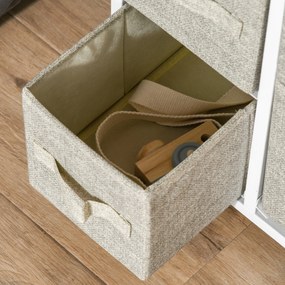 HOMCOM Sifonier 7 sertare din material textil, sifonier, mobilier de depozitare modern, cadru din oțel, 63,5 x 30 x 71 cm, gri | Aosom Romania