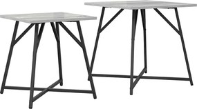 vidaXL Set măsuțe laterale 2 pcs Gri Sonoma și negru