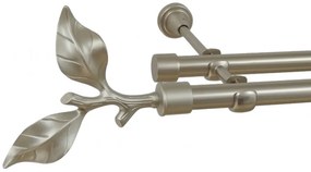 Galerie dubla fara inele GALAZ 19 mm CROM MAT (Alege marime: 120 cm)