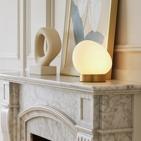 Lampă de masă de design din alamă cu sticlă opal - Sally