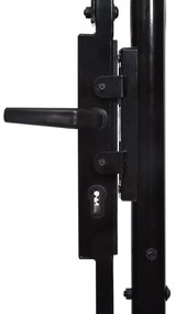 Poarta de gard de gradina cu arcada, negru, 1,75 x 5 m, otel 1.75 x 5 m