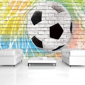 Fototapet - Graffiti - todbal pe perete din cărămidă (152,5x104 cm)