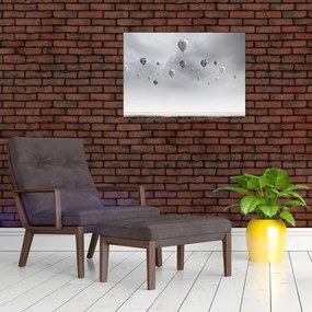 Tablou - Baloane pe perete de cărămidă (70x50 cm)