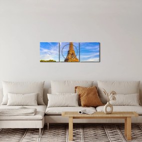 Tablou- Turnul Eifel (cu ceas) (90x30 cm)