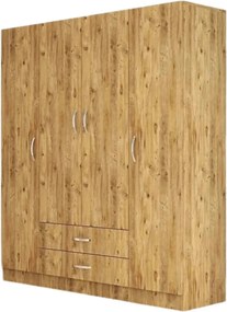 Dulap GRD0602, stejar, PAL melaminat, cu 4 usi si 2 sertare, 160x47x18