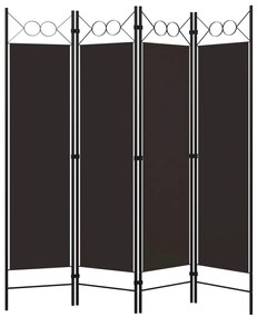 320703 vidaXL Paravan de cameră cu 4 panouri, maro, 160 x 180 cm