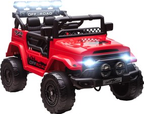 AIYAPLAY Off-road pentru Copii cu Faruri, Claxon, Centură și Telecomandă, din PP și Metal, 99x66x68.5 cm, Roșu | Aosom Romania