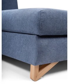 Colțar extensibil tapițat AVESTA, în formă L, cu spațiu de depozitare, orientare pe dreapta, albastru