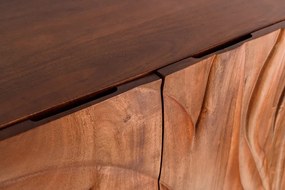 Comoda inalta cu model 3D, Lemn Salcam, Maro, FLUID 120cm