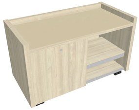 Comodă mobilă Verno 100 x 50 cm cu sticlă, stânga, salcâm / vanilie