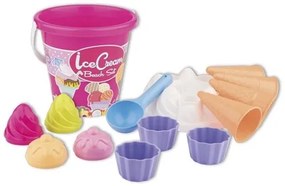 Set pentru nisip Înghețată și cupcake, roz