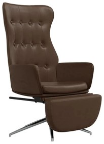 3097722 vidaXL Scaun de relaxare cu taburet, maro lucios, piele artificială