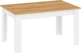Masa extensibila LANZETTE S, stejar/alb, DTD laminat, 135/184x86x76 cm