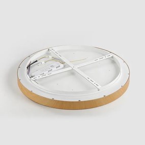 Corp de iluminat LED dimabil Brilagi-LED GLASS POOL DOUBLE, 80W, 230V, 60 cm, finisaj decor lemn + telecomandă