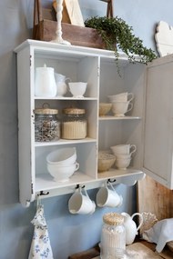 Etajera de perete shabby chic, din lemn reciclat si metal