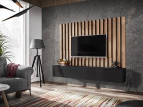 Mobilier living Vertic (stejar artisan + negru. 1097590