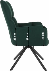 Scaun de design, ţesătură verde, KOMODO