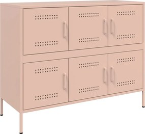 vidaXL Dulap, roz, 100,5x39x79 cm, oțel
