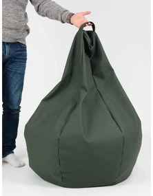 Fotoliu Nirvana Hobbit Pufrelax, Material Piele ecologica - Dark Green