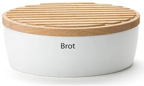 Cutie de pâine 13,5x30 cm albă/bej Continenta C3930