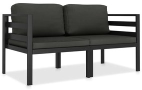 49238 vidaXL Set mobilier de grădină cu perne, 2 piese, antracit, aluminiu