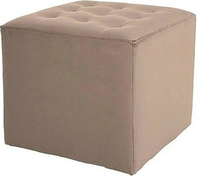 Taburet LORI, stofa catifelata bej deschis - Bluvel 28, 39x39x34 cm