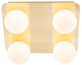 Plafoniera moderna de baie din alamă pătrată cu 4 lumini - Cederic