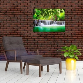 Tablou pe sticlă - cascada din Kanchanaburi, Thailanda (70x50 cm)