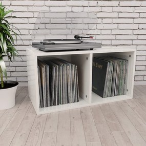 vidaXL Cutie de depozitare vinyl-uri, alb lucios, 71 x 34 x 36 cm, pal