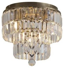 Lustra baie metal alama antic, cristal transparent Empire 4L, IP44