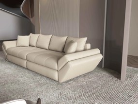 Canapea extensibilă dumonde cu ladă de depozitare si sezut confortabil din spuma high-density, Loana Enjoy Camel 300x100 cm